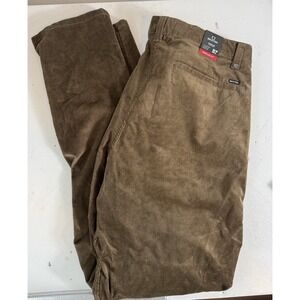 NEW Brixton Pants Mens Sz 38x34 Brown Choice Regular Fit Corduroy Pants Straight